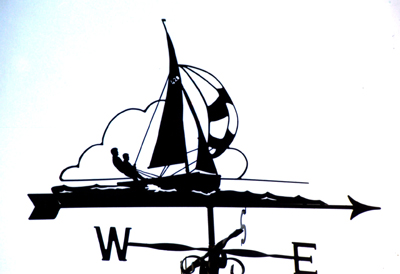 Yacht with Spinnaker weathervane